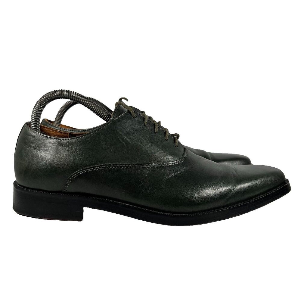 Girotti Green Leather Derby Dress Shoes Cap Toe Hand Made Men's 42 (US 9)